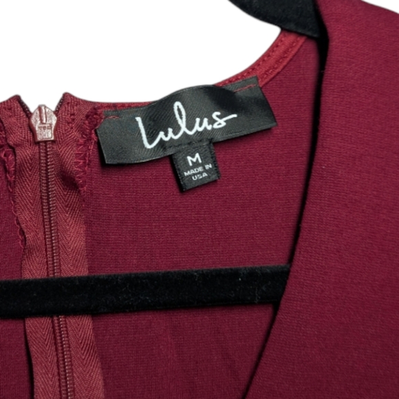 Lulus Red Long Sleeve Deep V-Neck Dress ❤️✨ - Picture 6 of 13